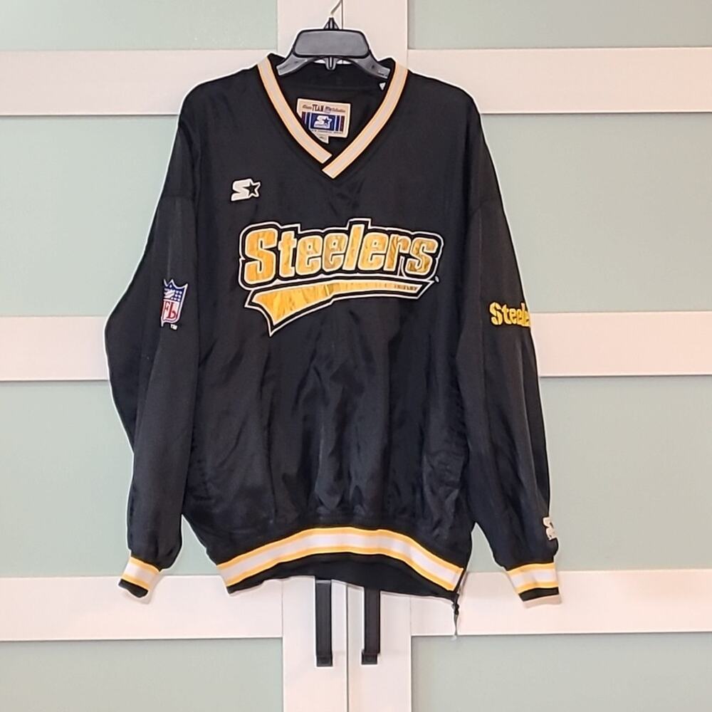 Vintage Pittsburgh Steelers Starter Jacket Mens XL Pullover Windbreaker NFL 90s